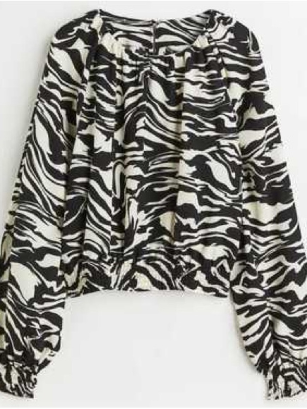 H&M Black & White Zebra-Print Blouse
